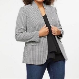 Lane Bryant The Bryant Blazer Black & White Houndstooth Tailored Classic Jacket